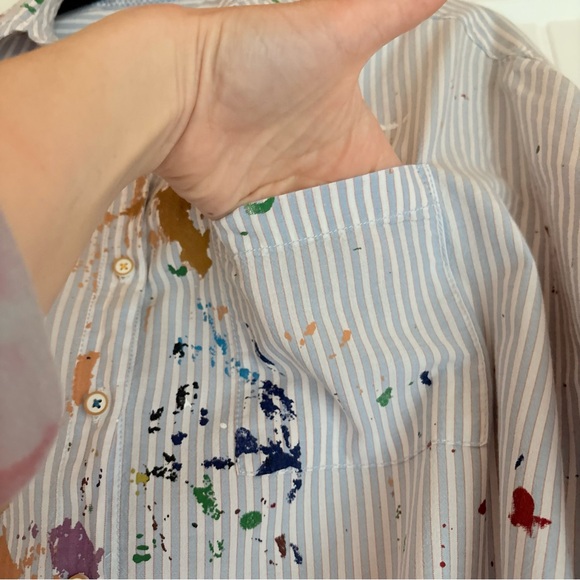 Anthropologie Holding Horses Paint
Splatter Oversized Boho Tunic Top Shirt - Picture 3 of 9